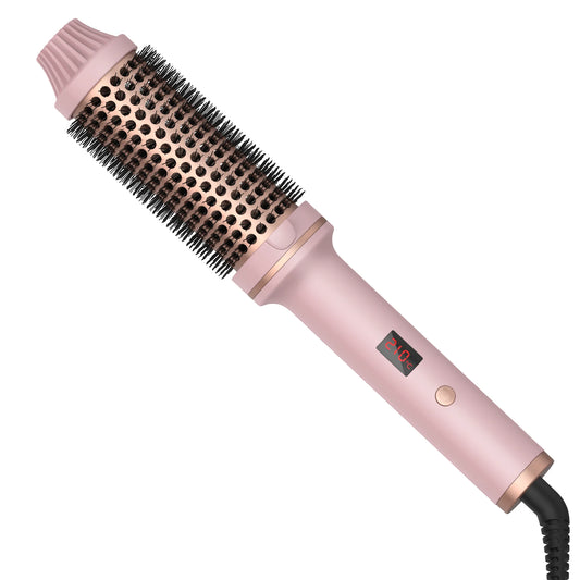 Heated round Brush 1.5 Inch Thermal Brush Heating Curling Iron Brush Volumizing Brush Ceramic Curling Comb Travel Curling Iron