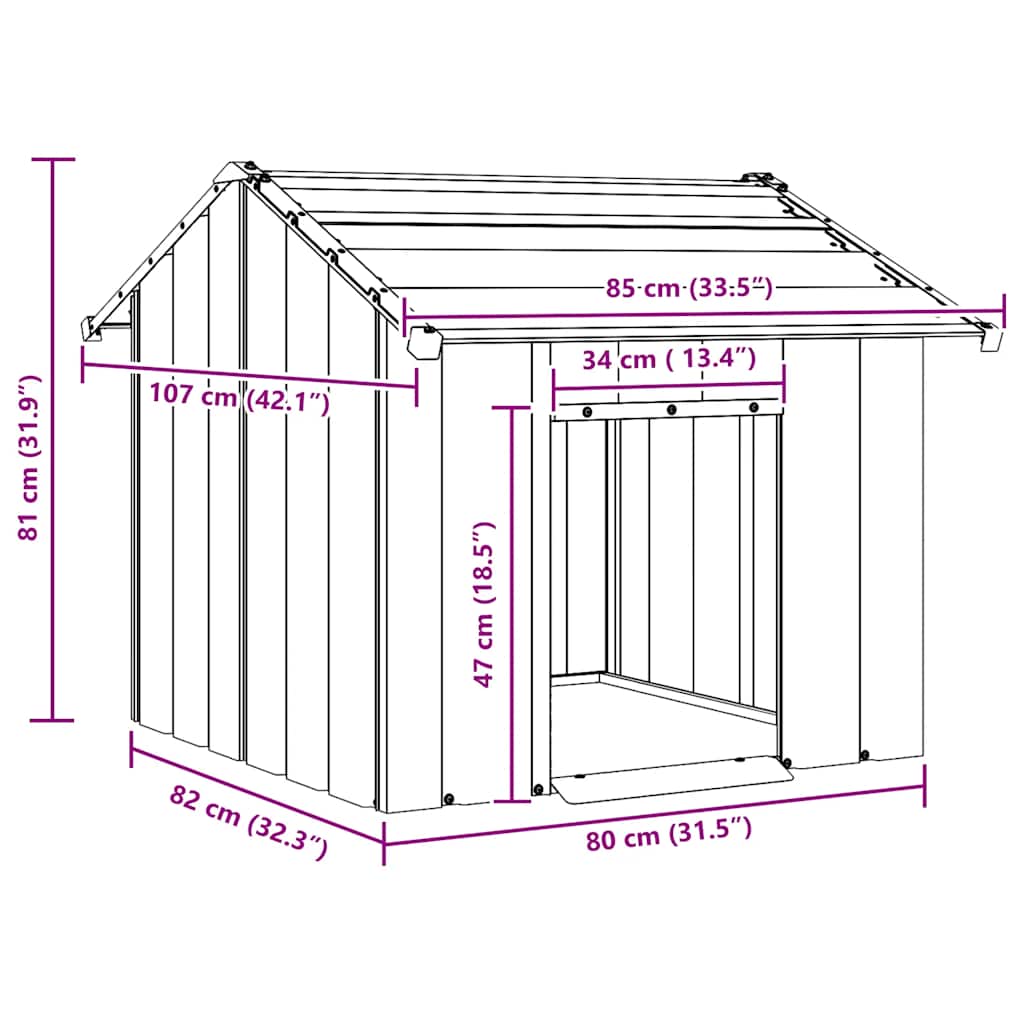 Doghouse with Roof 85x Galvanized   Doghouse